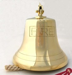 6 Inch Brass Bell with fire engraved